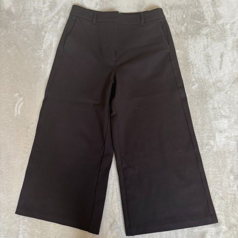 Boden Wide Leg Culottes Cropped Trousers Womens 6R Black High Rise